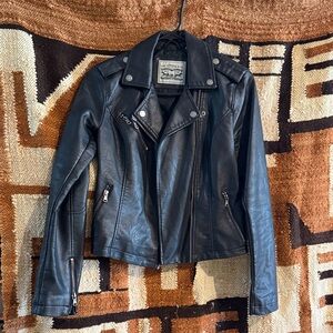 Black Pleather Biker Jacket
